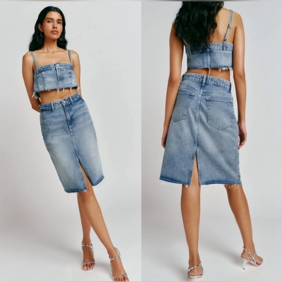 Reformation Dresses & Skirts - Reformation Dyani Denim Midi Skirt‎